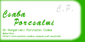 csaba porcsalmi business card